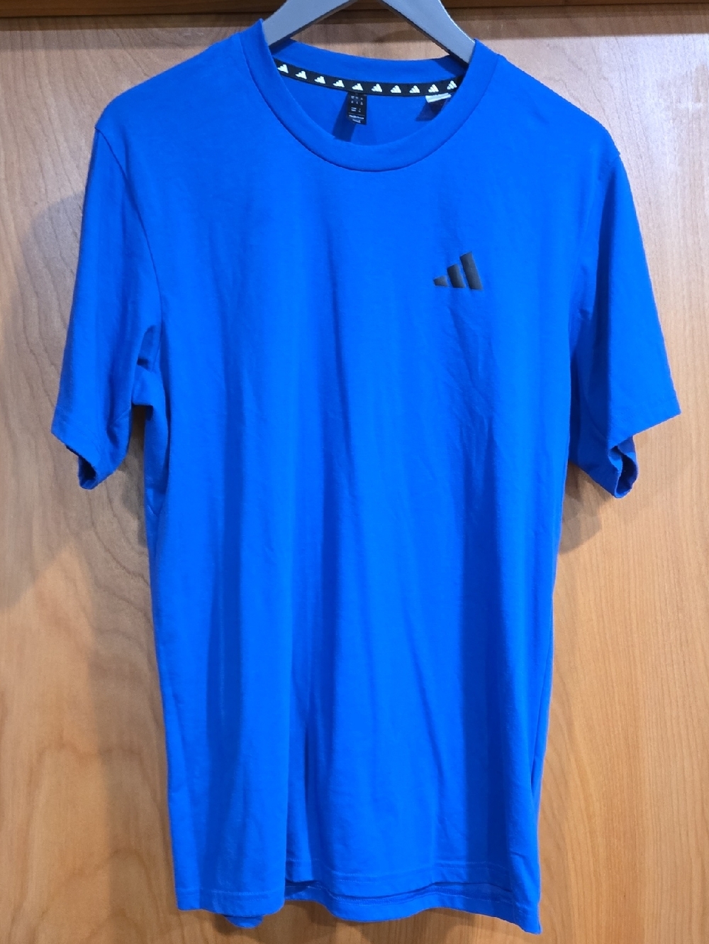 adidas Royal Blue Short-Sleeve Athletic Tee with Small Logo